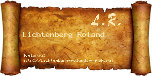 Lichtenberg Roland névjegykártya
